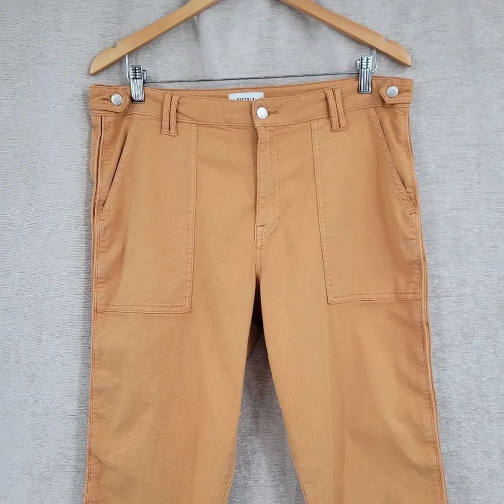 Pistola Orangey Tan Cropped Utility Pants Jeans Women's Size 32 Waist Denim - Picture 2 of 15